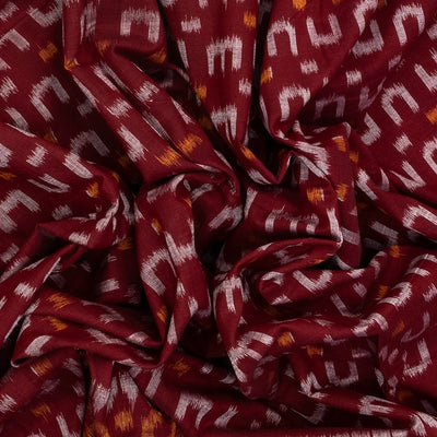 Crimson Handloom Orissa Cotton Saree With Tie & Dye Motifs