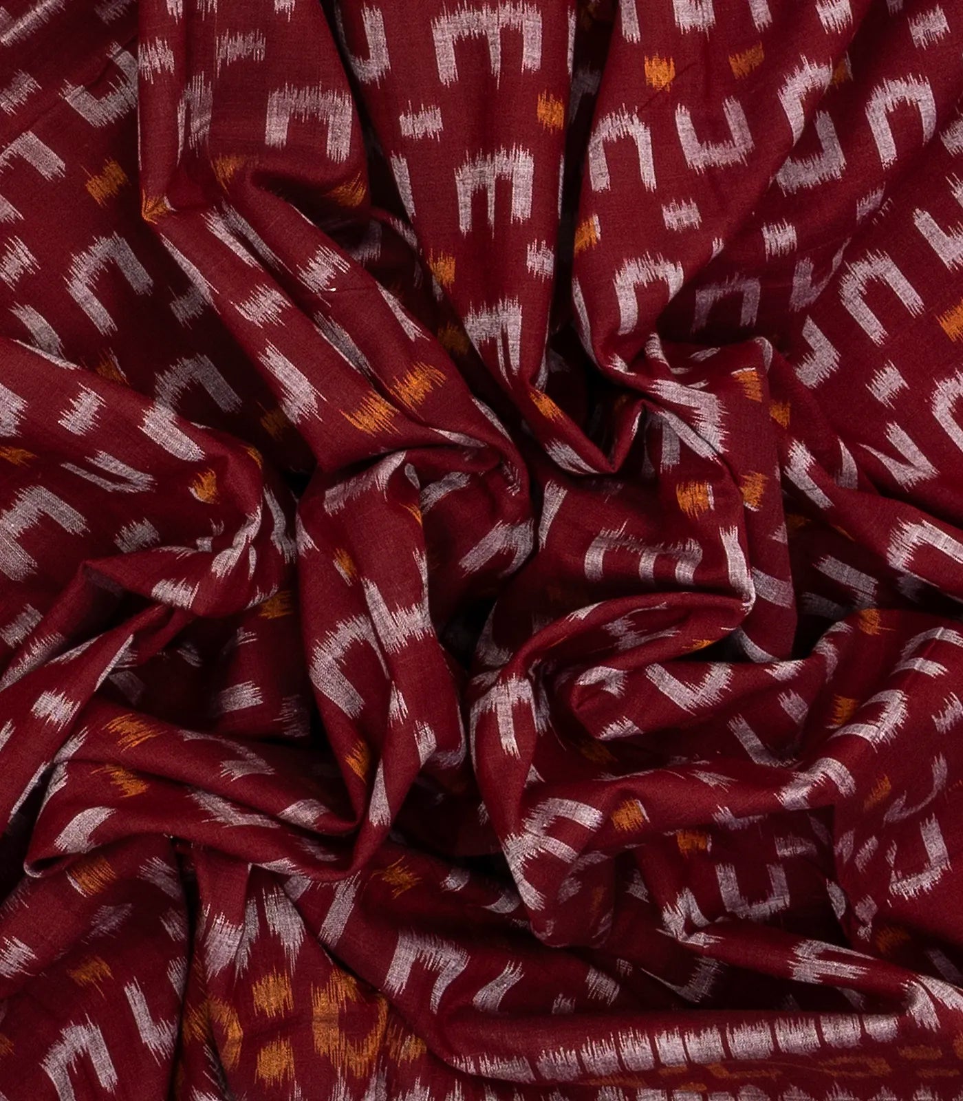 Crimson Handloom Orissa Cotton Saree With Tie & Dye Motifs