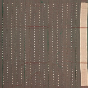 Olive Green Handloom Banarasi Silk Saree With Deer Buttas