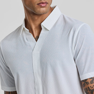 White Textured Polo T-Shirt