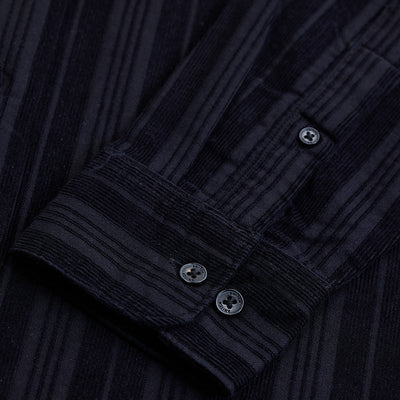 Black Corduroy Slim Fit Shirt
