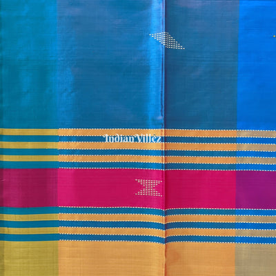 Multicolored Handwoven Soft Silk Saree