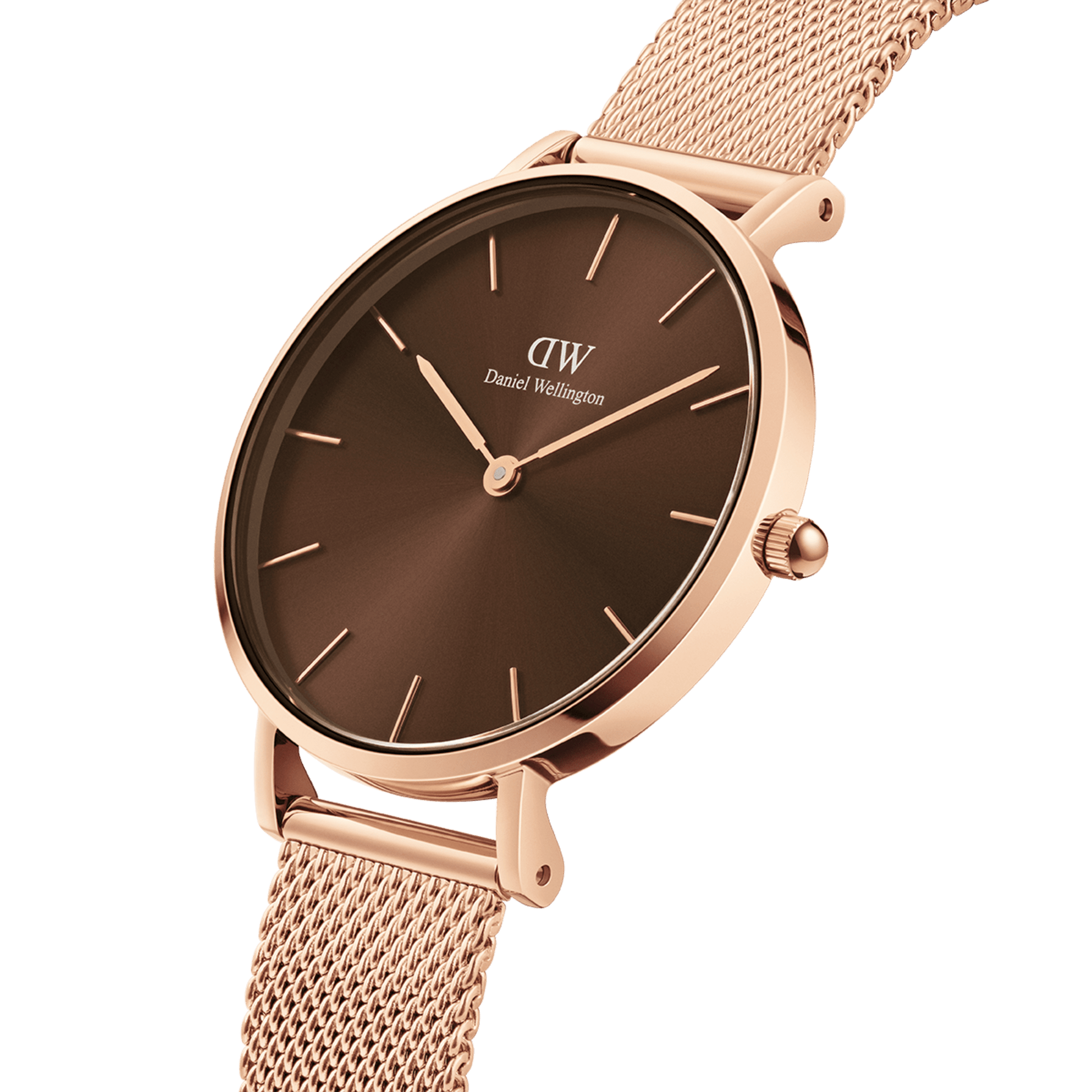 Petite Amber Brown & Rose Gold