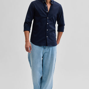 Navy Solid Oxford Shirt
