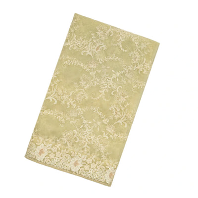 Cream Woven Viscose Saree With Floral Embroidery