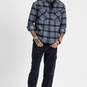 Grey Checks Relaxed Fit Overshirt