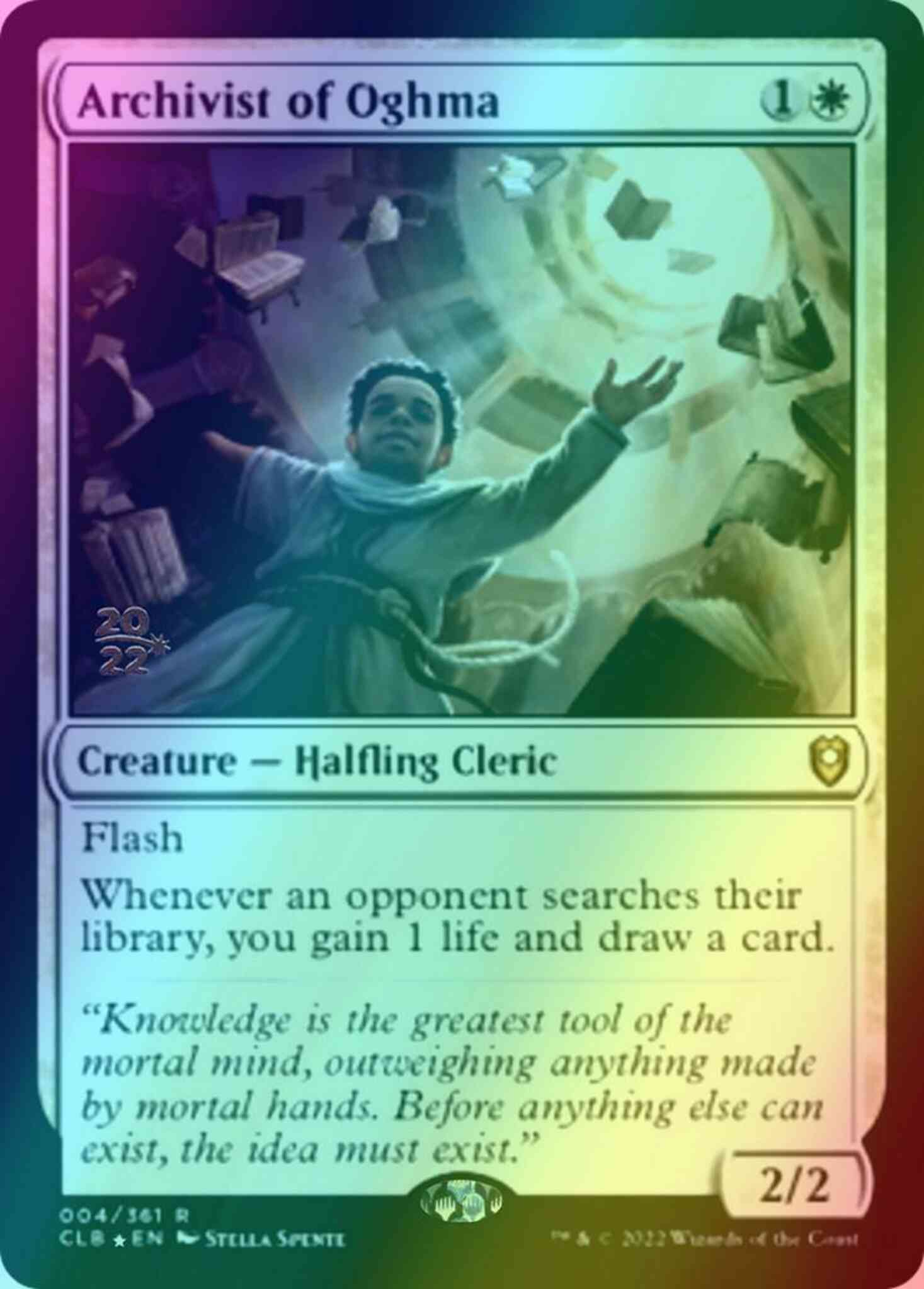 Archivist of Oghma [4s] [Prerelease] [Commander Legends: Battle for Baldur's Gate: Promos] [Foil]