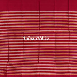 Peach Red Phoda Kumbha Sambalpuri Ikat Silk Saree