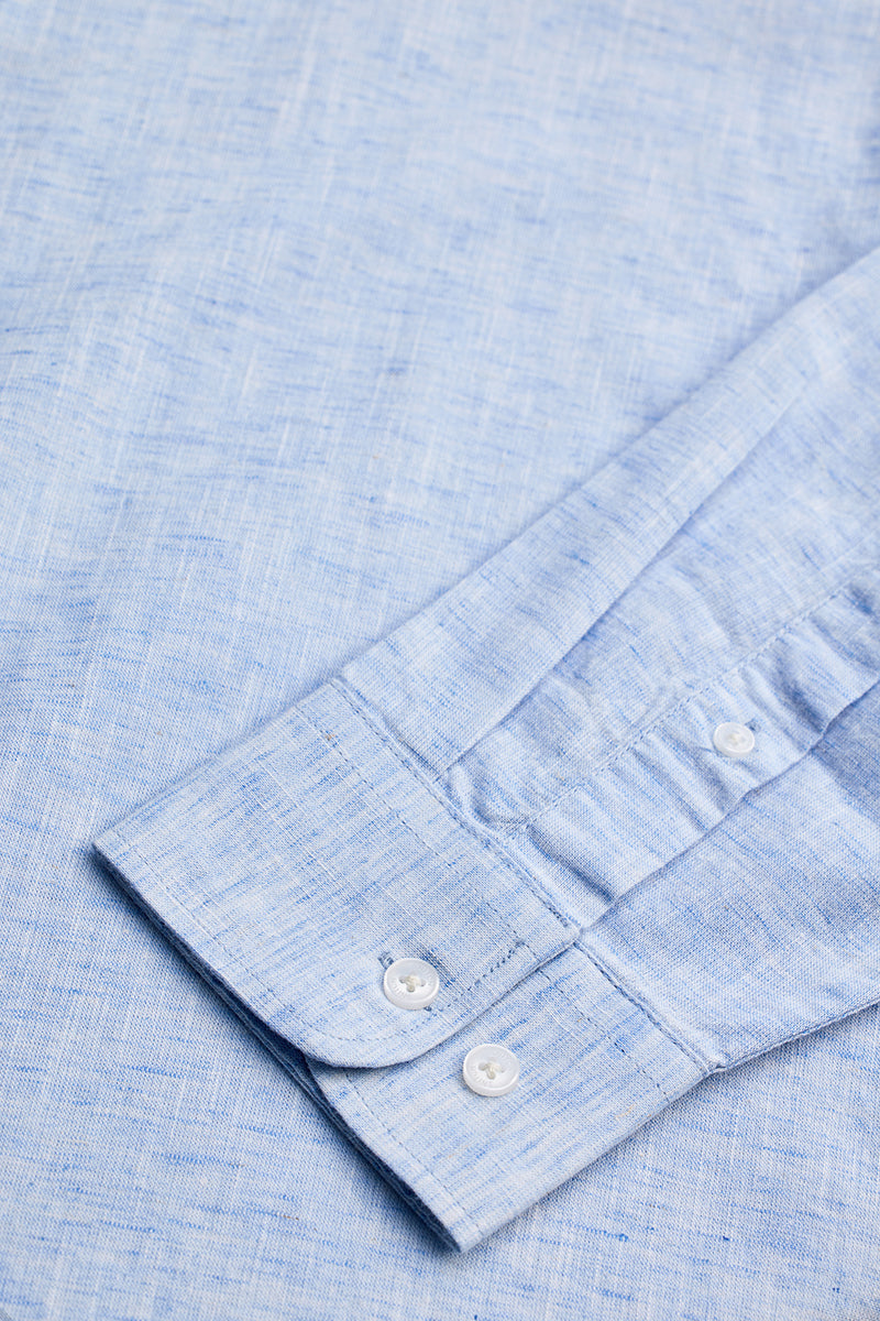 Light Blue Linen Blend Shirt