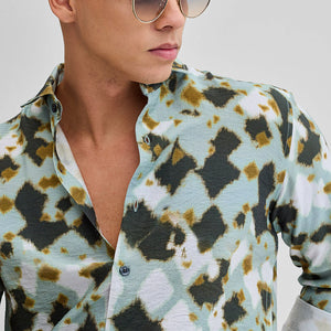 Green Textured Abstract Shirt