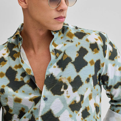 Green Textured Abstract Shirt