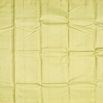 Cardamom Green Handloom Kanchipuram Silk Saree With Stripes & Floral Motifs
