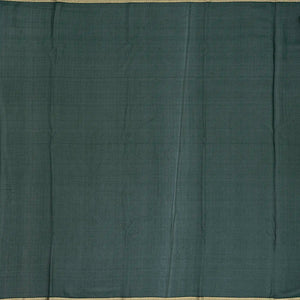 Bottle Green Mysore Crepe Silk Saree With Floral Motifs & Zari Border