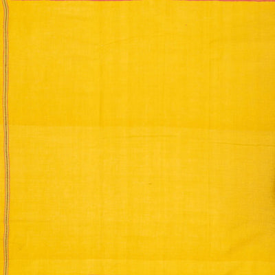 Mustard Handloom Bhujodi Cotton Saree With Buttas