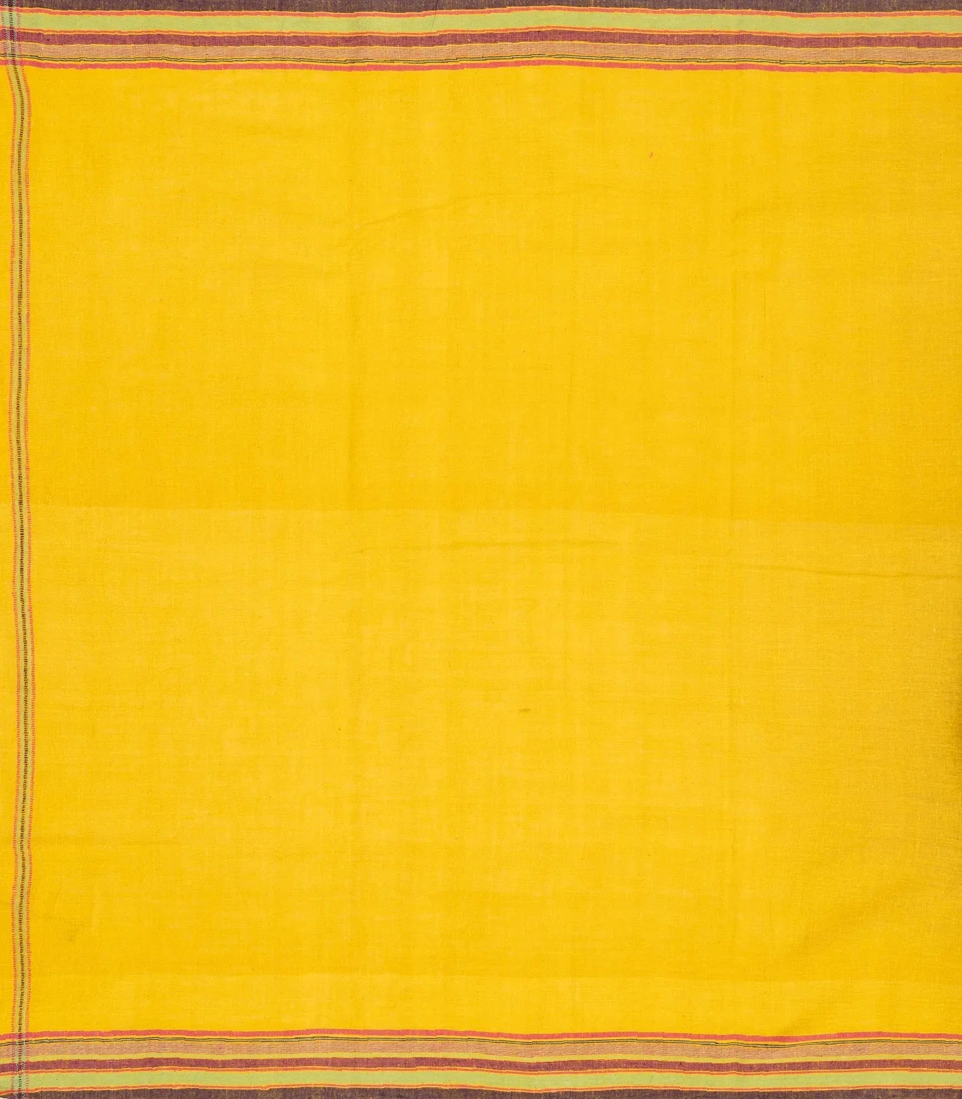 Mustard Handloom Bhujodi Cotton Saree With Buttas