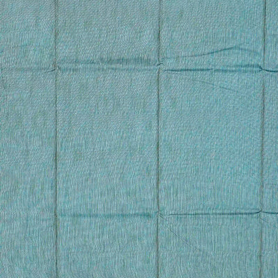 Steel Blue Woven Tussar Silk Saree With Chevron Stripes-Steel Blue