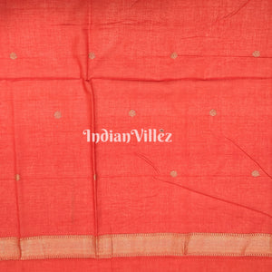 Orange White Stripes Pattern Designer Banarasi Tissue Saree