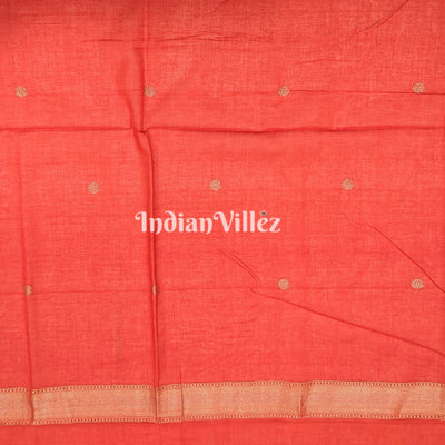 Orange White Stripes Pattern Designer Banarasi Tissue Saree