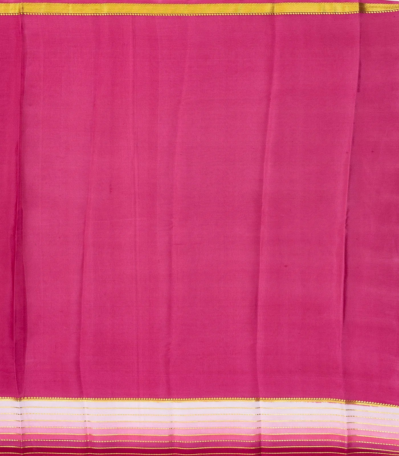 Lavender Mysore Plain Crepe Silk Saree With Contrast Pink Border
