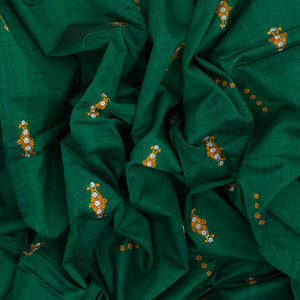 Sea Green Handloom Orissa Cotton Saree With Tie & Dye Pallu