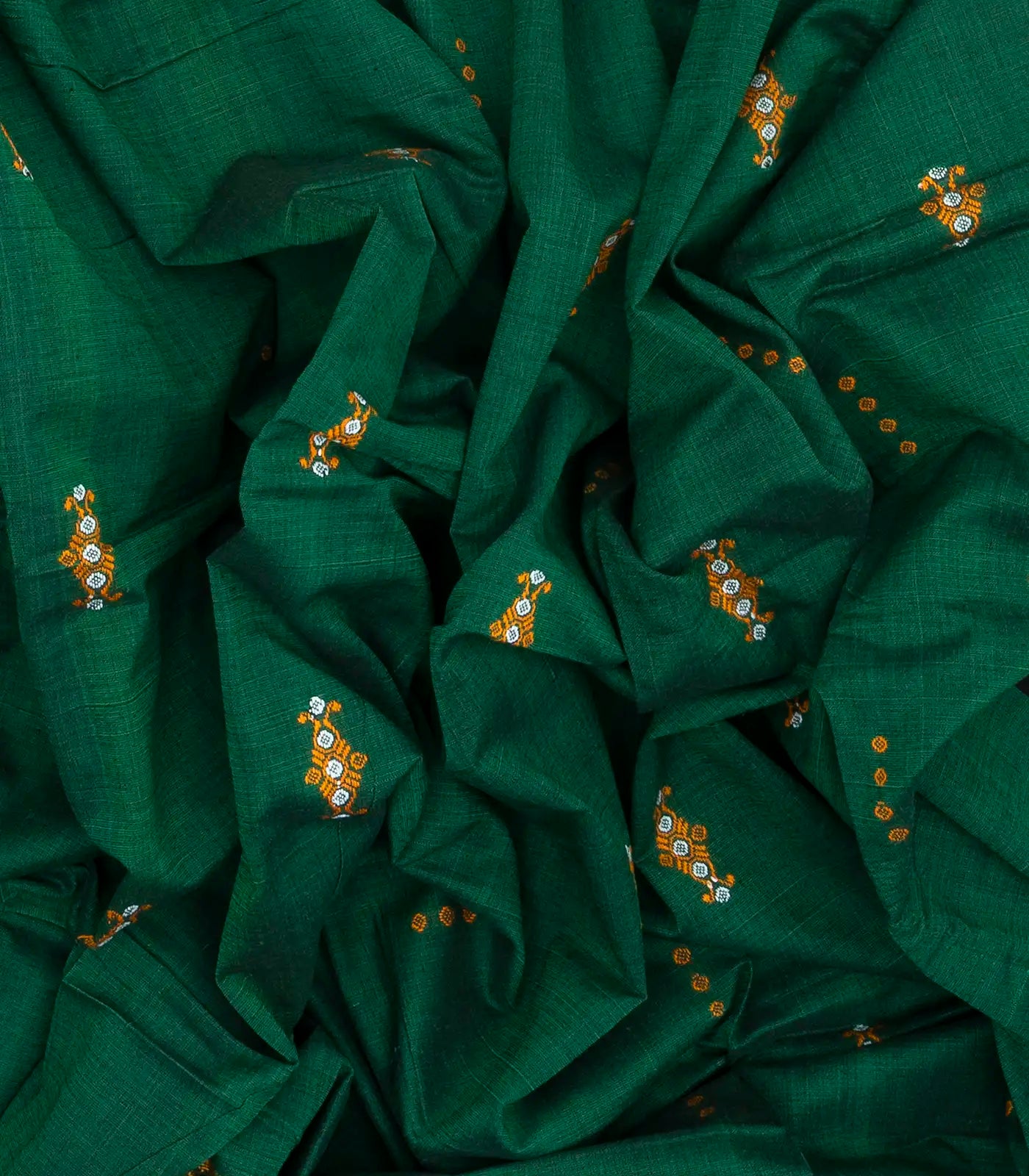 Sea Green Handloom Orissa Cotton Saree With Tie & Dye Pallu