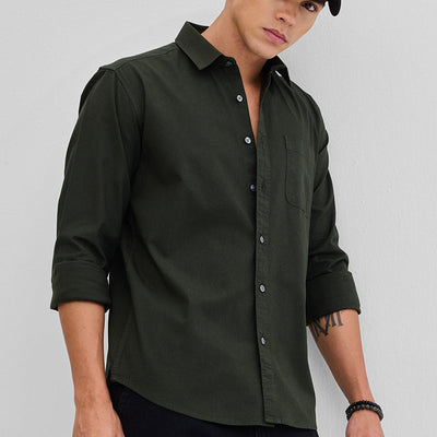 Olive Slim Fit Shirt