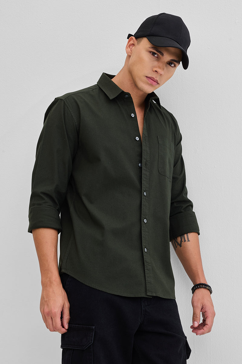 Olive Slim Fit Shirt
