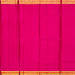 Pista Green Handloom Kanchipuram Korvai Silk Saree With Pink Border