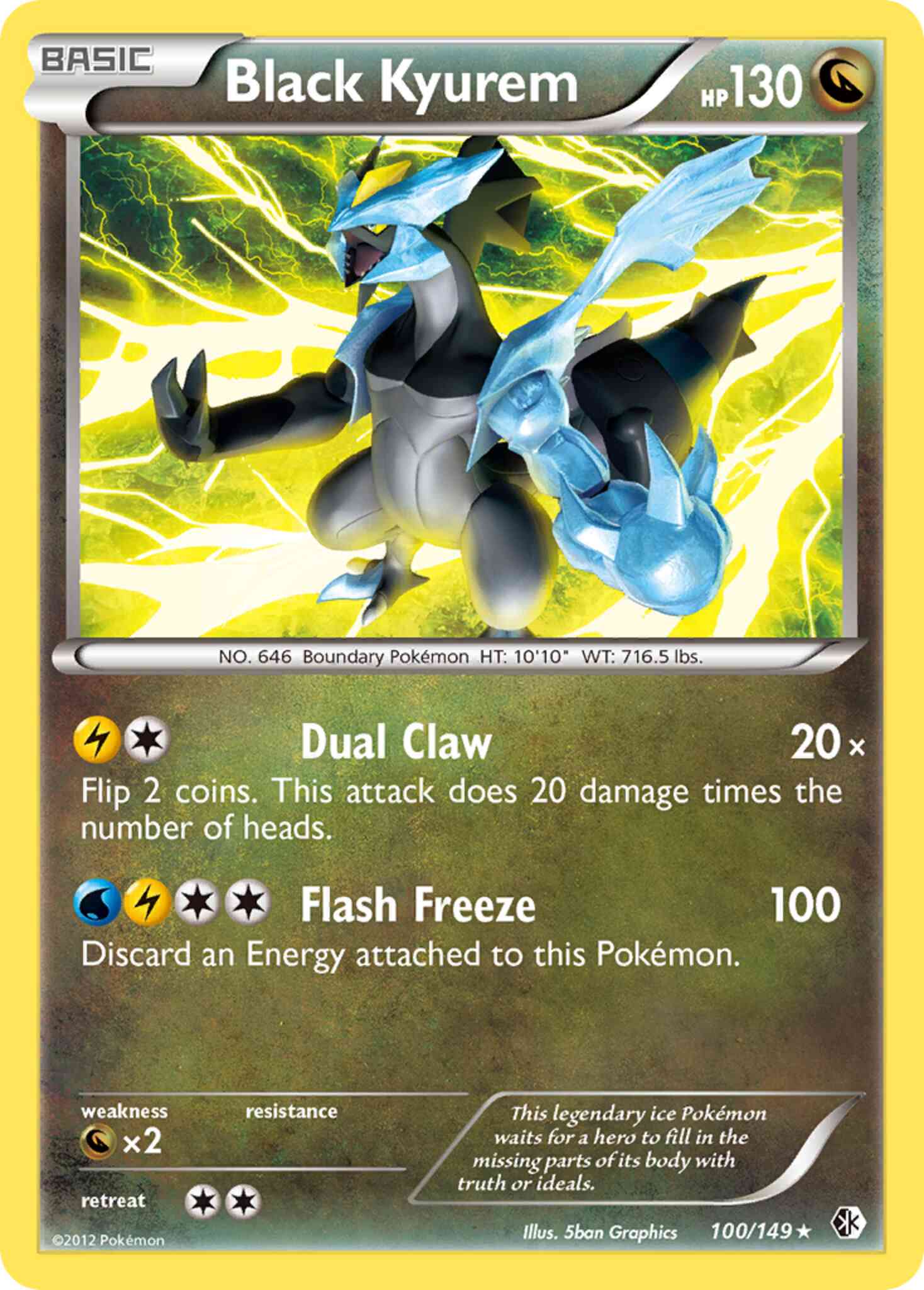 Black Kyurem - 100/149 - Rare [bw7-100] [Reverse Holo]