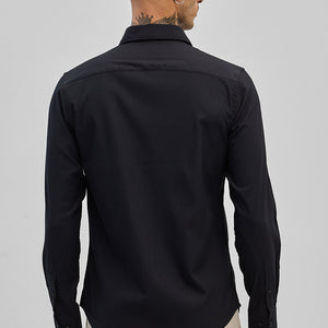 Black Textured Slim Fit Shirt