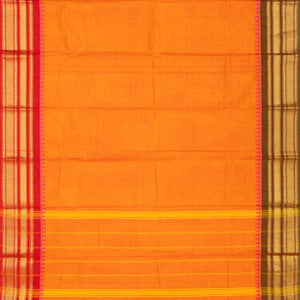 Mango Yellow Chettinad Cotton Saree With Ganga Jamuna Border