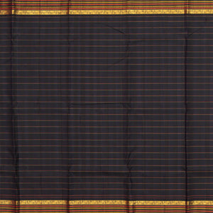 Yellow Handloom Kanchipuram Korvai Silk Saree With Meena Checks