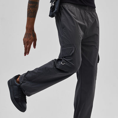 Charcoal Grey Relaxed Fit Parachute Pants