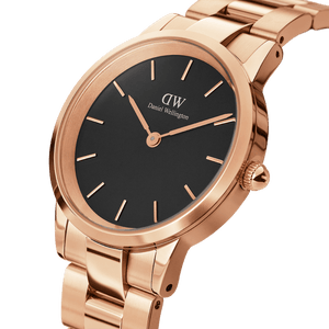 Iconic Link Black & Rose Gold
