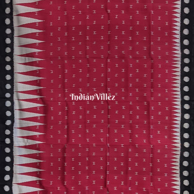 Maroon & Black Contemporary Soft Odisha Ikat Silk Saree