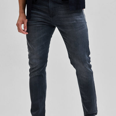 Grey Tapered Fit Jeans