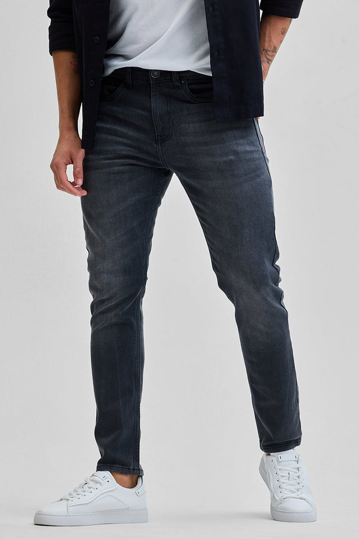 Grey Tapered Fit Jeans