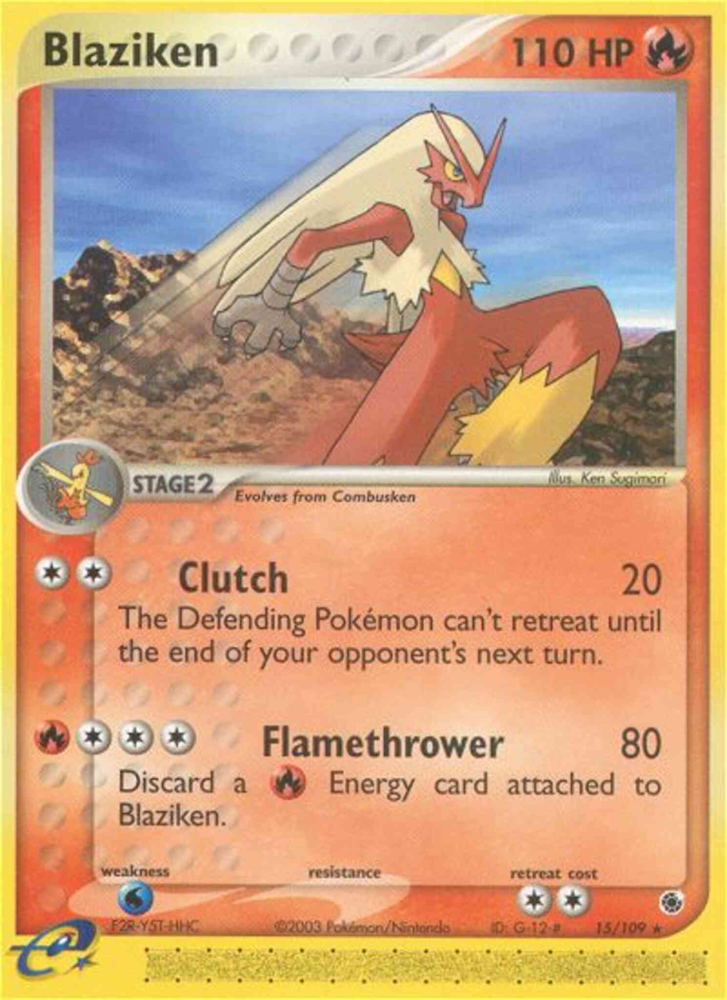 Blaziken - 15/109 - Rare [ex1-15] [Non-Holo]