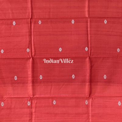 Rust Tribal Theme Gopalpur Tussar Silk Saree