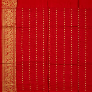 Purple Handloom Banarasi Silk Saree With Bird Buttas