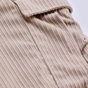Beige Corduroy Baggy Fit Cargo