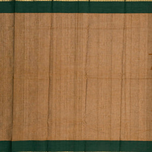 Dark Olive Handloom Kanchi Cotton Saree With Checks