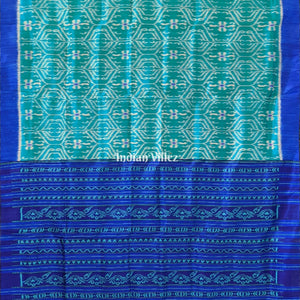 Turquoise Blue Odisha Handloom Contemporary Silk Saree