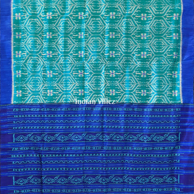Turquoise Blue Odisha Handloom Contemporary Silk Saree