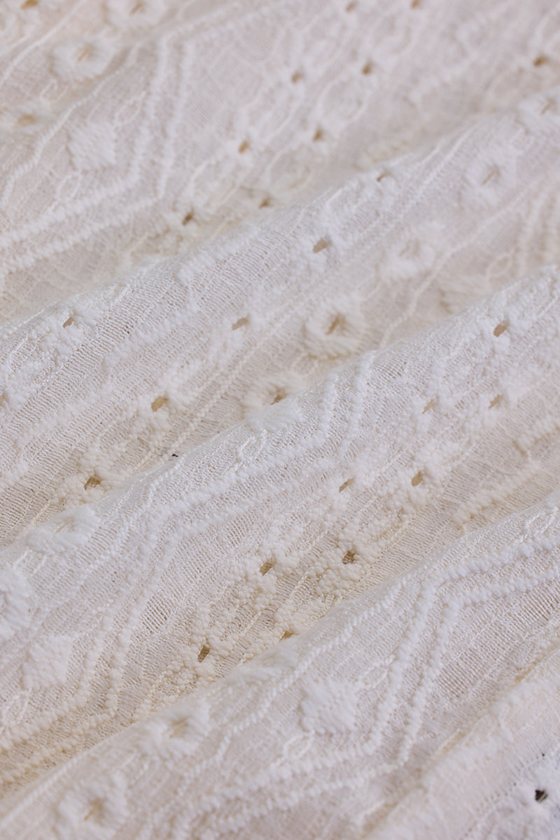 Cream Self-Design Shirt