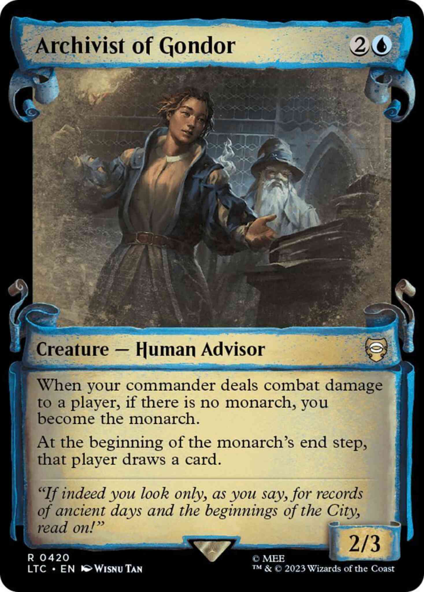 Archivist of Gondor [420] [Scrolls Showcase] [The Lord of the Rings: Tales of Middle-earth: Commander] [Non-Foil]