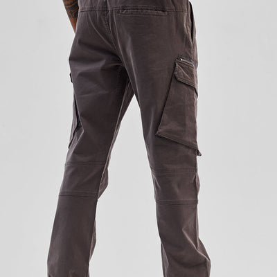 Brown Slim Fit Cargo Pants