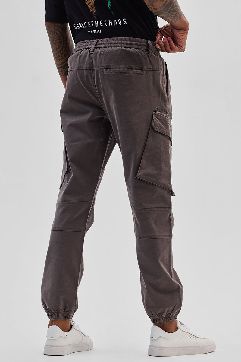 Brown Slim Fit Cargo Pants