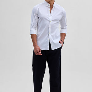 White Solid Oxford Shirt