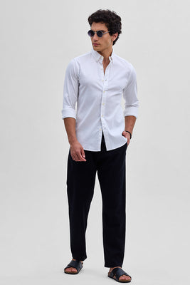 White Solid Oxford Shirt